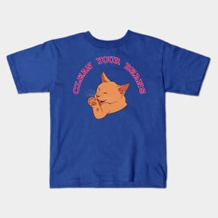 Clean Your Beans Orange Ginger Cat Kids T-Shirt